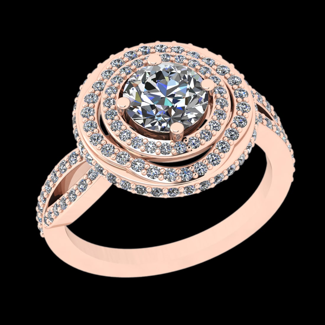 1.77 Ctw I2/I3 Diamond Prong Set 10k Rose Gold Engagement Ring: Center Daimond Weight :-0.84 Ctw ( Round Cut ) Color : J-K Clarity : I2/I3 Side Diamond Weight Of Ctw 0.93 Ctw Color : J-K Clarity : I2/I3 Daimond Setting : Prong Metal Weight : Approx 4.91 gram 10k R