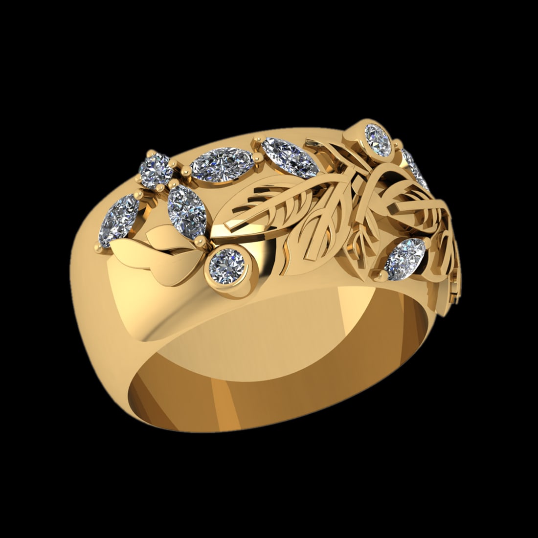 0.70 Ctw VS/SI1 Diamond Prong Set 10k Yellow Gold Engagement Ring: Total Daimond Weight :-0.70 Ctw ( Round &Marquise ) Color : J-K Clarity : VS/SI1 Setting : Prong Metal Weight : Approx 8.46 gram 10k Yellow Gold Engagement Ring Current Ring Size 6 (ALL DIAMOND ARE LA