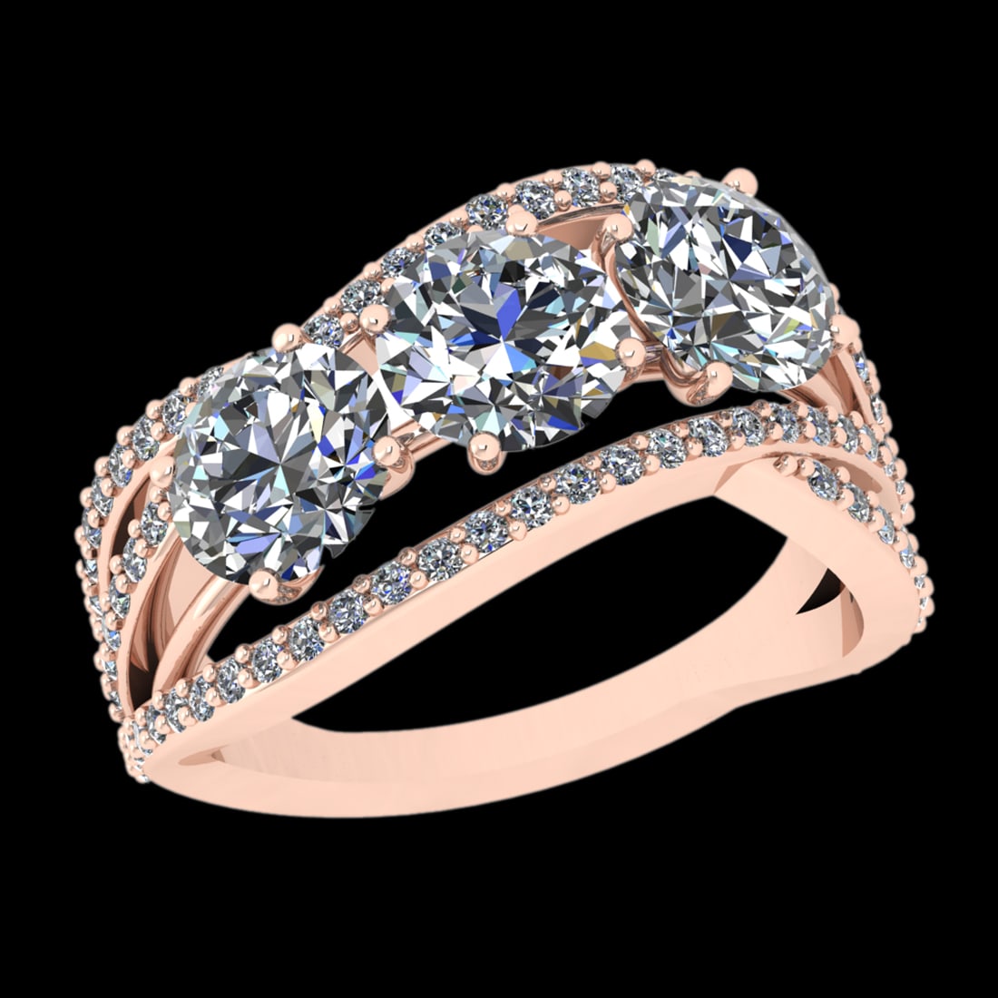 3.64 Ctw I2/I3 Diamond Prong Set 10k Rose Gold Engagement Ring: Center Daimond Weight :-3.00 Ctw ( Round Cut ) Color : J-K Clarity : I2/I3 Side Diamond Weight Of Ctw 0.64 Ctw Color : J-K Clarity : I2/I3 Daimond Setting : Prong Metal Weight : Approx 5.48 gram 10k R