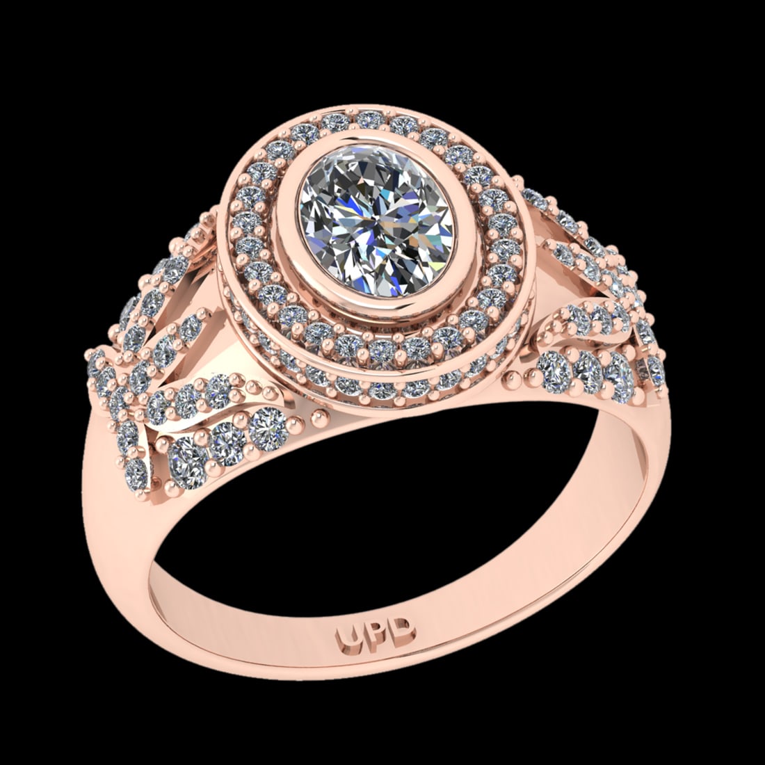 1.46 Ctw VS/SI1 Diamond 10k Rose Gold Engagement Ring (ALL DIAMOND ARE LAB: Center Diamond Weight :-0.75 Ctw ( Oval cut) Color :- J-K Clarity : VS/SI1 Center Stone Setting : Prong Side Diamond Weight Of Ctw 0.71 Ctw Color : J-K Clarity : VS/SI1 Stone Setting : Prong Metal Wei