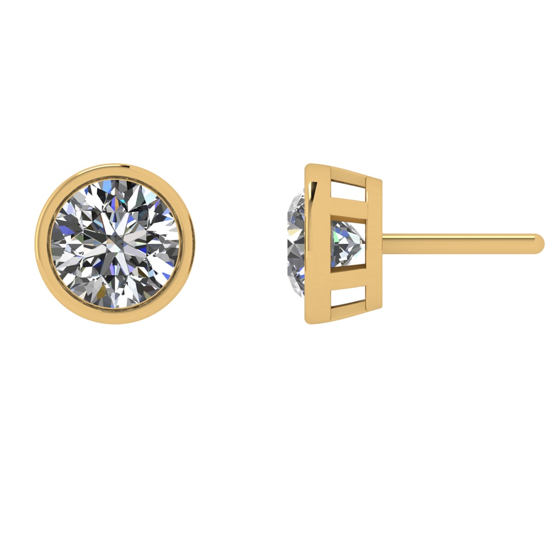 1.00 Ctw VS/SI1 Diamond 14k Yellow Gold Stud Earrings (ALL DIAMOND ARE LAB: Center Daimond Weight :-1.00 Ctw Color : G-H Clarity : VS/SI1 Metal Weight : Approx 1.05 gram 14k Yellow Gold Stud Earrings (ALL DIAMOND ARE LAB GROWN ) #3SS65284v15