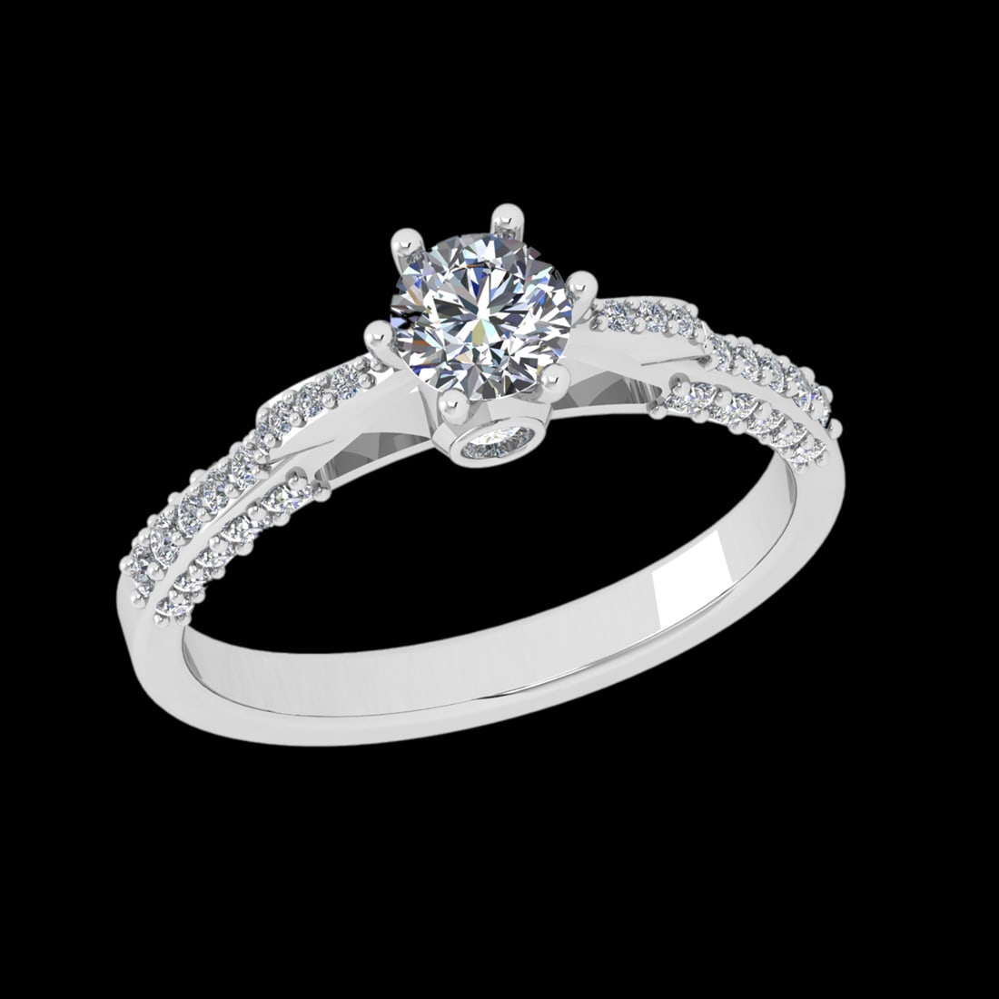 0.93 Ctw VS/SI1 Diamond 10k white Gold Engagement Ring (ALL DIAMOND ARE LAB: Center Daimond Weight :-0.50 Ctw ( Round Cut) Color : J-K Clarity : VS/SI1 Side Diamond Weight Of Ctw 0.43 Ctw Color : J-K Clarity : VS/SI1 Daimond Setting : Prong Metal Weight : Approx 3.53 gram 10k