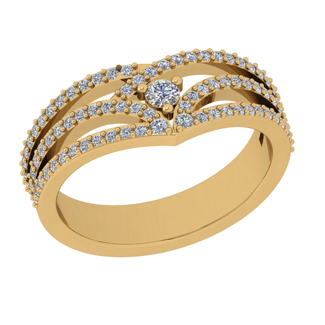 0.49 Ctw VS/SI1 Diamond Prong Set 14k Yellow Gold Engagement Ring: Center Daimond Weight :-0.06 Ctw ( Round Cut) Color : G-H Clarity : VS/SI1 Side Diamond Weight Of Ctw 0.43 Ctw Color : G-H Clarity : VS/SI1 Daimond Setting : Prong Metal Weight : Approx 4.56 gram 14k