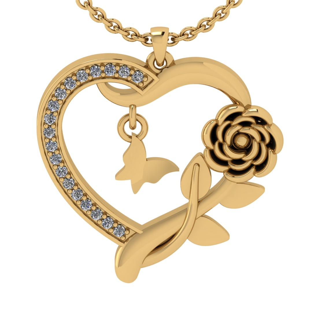 0.25 Ctw VS/SI1 Diamond 14k Yellow Gold Pandant (ALL DIAMOND ARE LAB GROWN: Total Daimond Weight :-0.25 Ctw Color : G-H Clarity : VS/SI1 Setting : Prong Metal Weight : Approx 3.90 gram 14k Yellow Gold Pandant (ALL DIAMOND ARE LAB GROWN ) #3SS22735v15