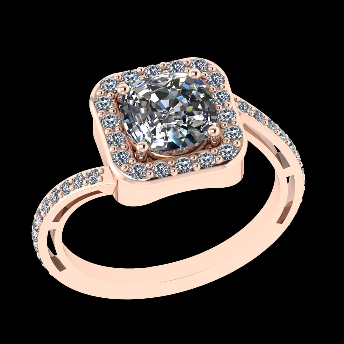 2.44 Ctw VS/SI1 Diamond 10k Rose Gold Engagement Ring (ALL DIAMOND ARE LAB: Center Daimond Weight :-2.00 Ctw ( Cushion Cut) Color : J-K Clarity : VS/SI1 Side Diamond Weight Of Ctw 0.44 Ctw Color : J-K Clarity : VS/SI1 Daimond Setting : Prong Metal Weight : Approx 4.91 gram 10