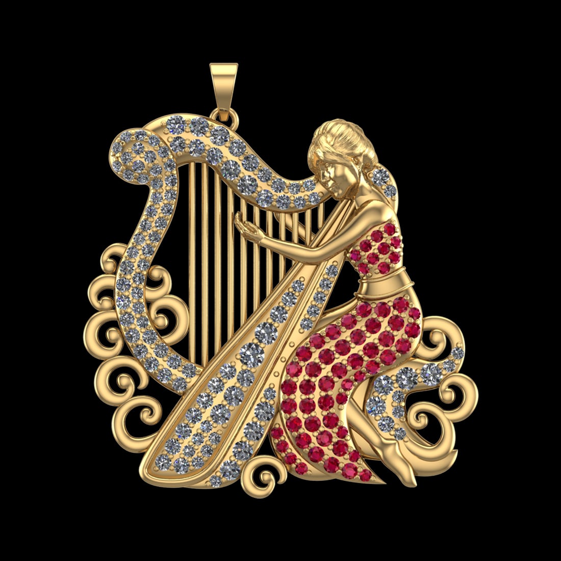 1.47 Ctw VS/SI1 Ruby and Diamond 10k Yellow Gold Pendant (ALL DIAMOND ARE L: Total Weight of Ctw :-1.47 Ctw (Round cut ) Color : Ruby & White J-K Diamond Clarity : VS/SI1 Setting : Prong Metal Weight : Approx 18.28 gram 10k Yellow Gold Pendant (ALL DIAMOND ARE LAB GROWN) #3SS6