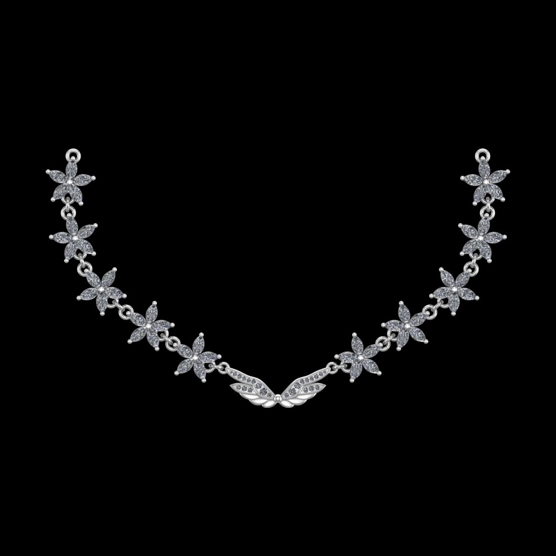 26.36 Ctw VS/SI1 Diamond 10k white Gold Necklace (ALL DIAMOND ARE LAB GROWN: Center Daimond Weight :-25 Ctw ( Marquise Cut ) Color : J-K Clarity : VS/SI1 Side Diamond Weight Of Ctw 1.36 Ctw Color : J-K Clarity : VS/SI1 Daimond Setting : Prong Metal Weight : Approx 107.79 gram