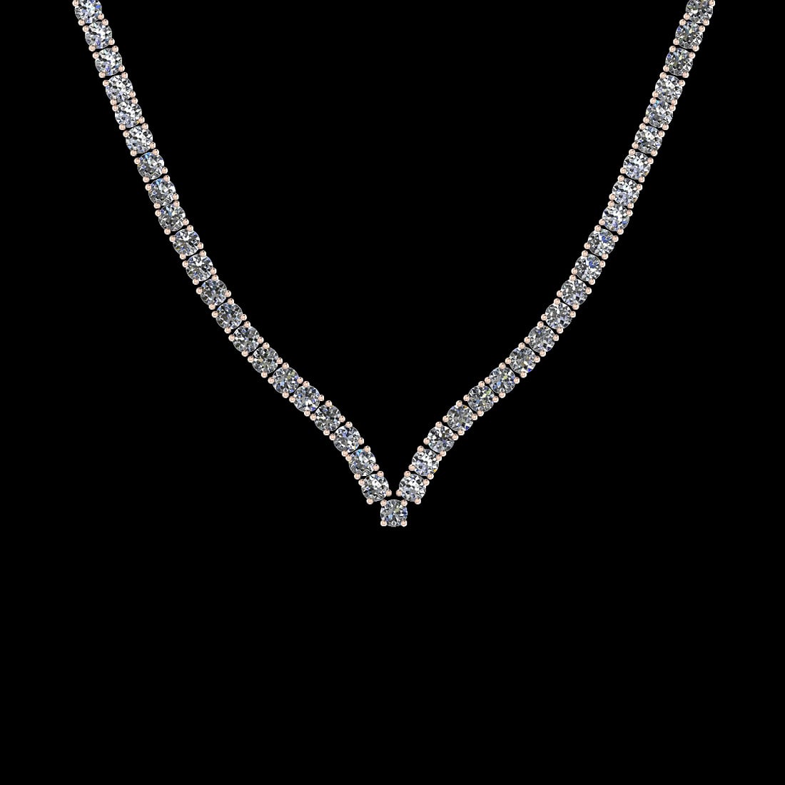 4.66 Ctw VS/SI1 Diamond 3 14K Rose Gold Necklace (ALL DIAMOND ARE LAB GROWN: Center Diamond Weight : 4.66 Ctw (Round Cut) Center Diamond Color :- J-K Center Clarity : VS/SI1 Stone Setting : Prong 14K Rose Gold Necklace (ALL DIAMOND ARE LAB GROWN ) Size :-17 Inch (ALL DIAMOND