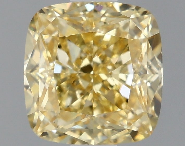 1.46 ctw. VS1 IGI Certified Cushion Q Cut Loose Diamond (LAB GROWN): IGI Certified Cusq Cut Loose Diamond (LAB GROWN) - Weight :- 1.46 ctw; Color :- Fancy Vivid Yellow; Clarity :-VS1 #3SS23859v15
