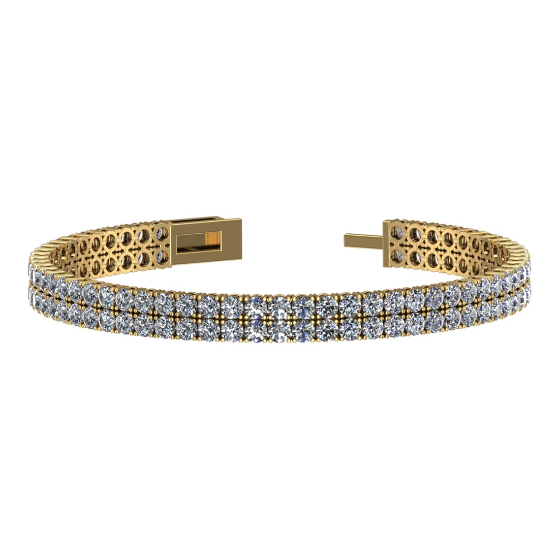 11.00 Ctw VS/SI1 Diamond Prong Set 14k Yellow Gold Bracelet: Total Daimond Weight :-11.00 Ctw Color : G-H Clarity : VS/SI1 Setting : Prong Metal Weight : Approx 19.50 gram 14k Yellow Gold Bracelet (ALL DIAMOND ARE LAB GROWN ) T4-3.0-2B #3SS96461v15