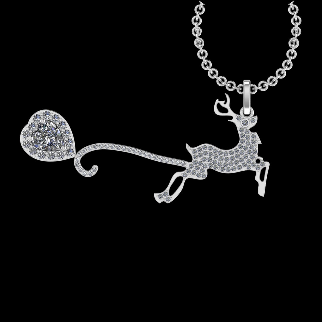 2.94 Ctw VS/SI1 Diamond 10k white Gold Christmas Theme Pandant (ALL DIAMOND: Center Daimond Weight :-2.00 Ctw ( Heart Cut) Color : G-H Clarity : VS/SI1 Side Diamond Weight Of Ctw 0.94 Ctw Color : G-H Clarity : VS/SI1 Daimond Setting : Prong Metal Weight : Approx 7.91 gram 10k