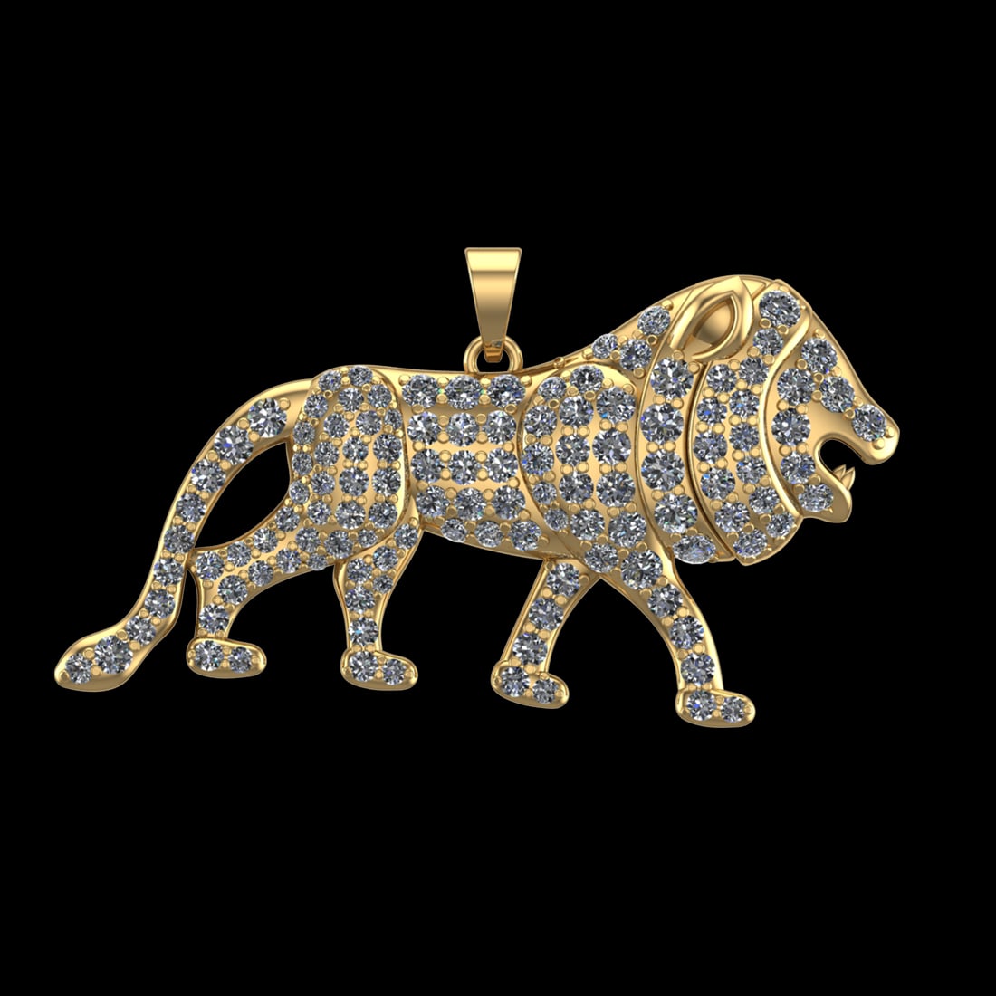 1.49 Ctw SI1/SI2Diamond Prong Set 10k Yellow Gold Lion Theme Pendant (ALL D: Total Daimond Weight :-1.49 Ctw Color : J-K Clarity : SI1/SI2 Setting : Prong Metal Weight : Approx 16.67 gram 10k Yellow Gold Lion Theme Pendant (ALL DIAMOND ARE LAB GROWN ) #3SS96269v15