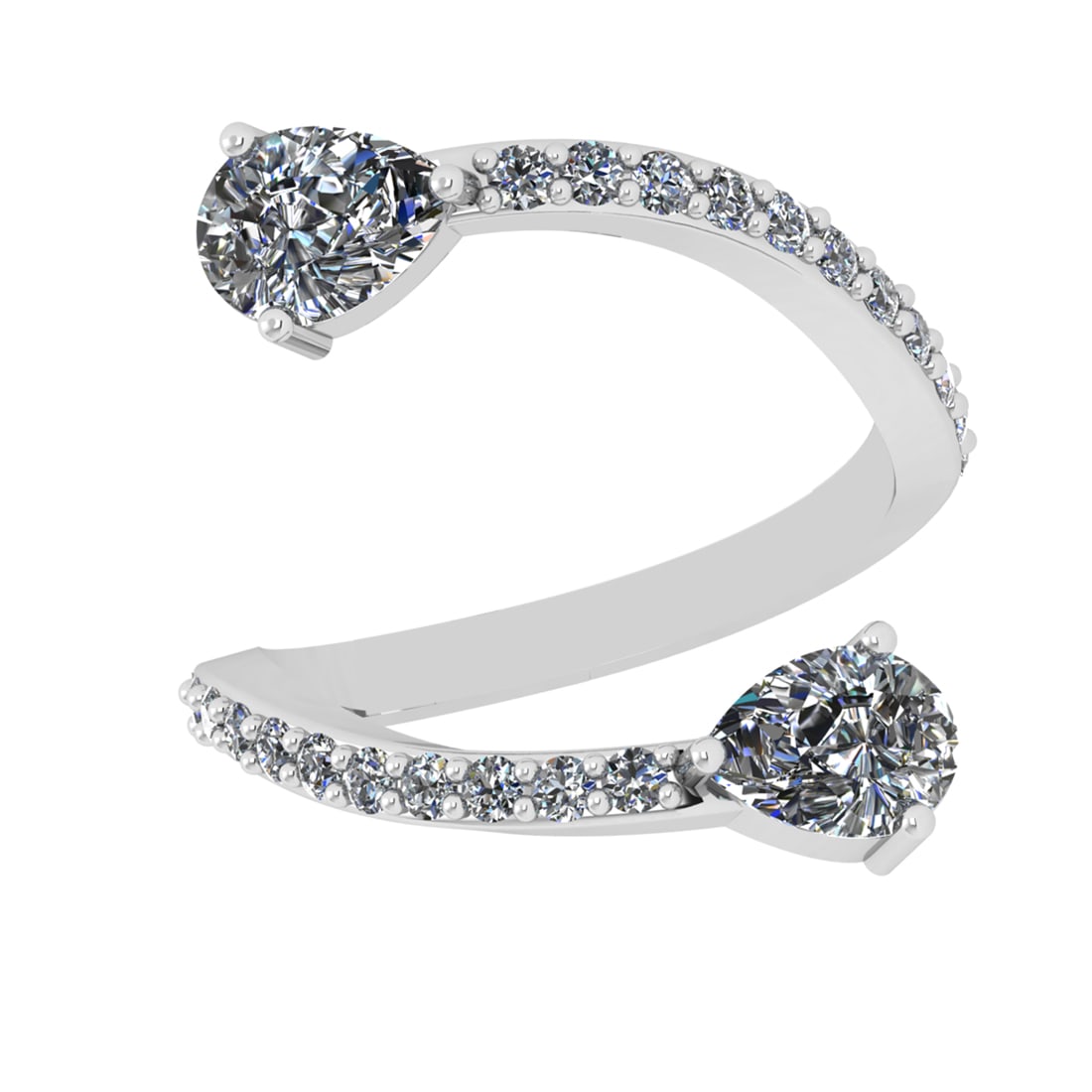 2.10 Ctw SI1/SI2 Diamond Prong Set 14k white Gold Engagement Ring: Center Daimond Weight :-1.50 Ctw ( Pear Cut ) Color : G-H Clarity : SI1/SI2 Side Diamond Weight Of Ctw 0.60 Ctw Color : G-H Clarity : SI1/SI2 Daimond Setting : Prong Metal Weight : Approx 4.33 gram 14