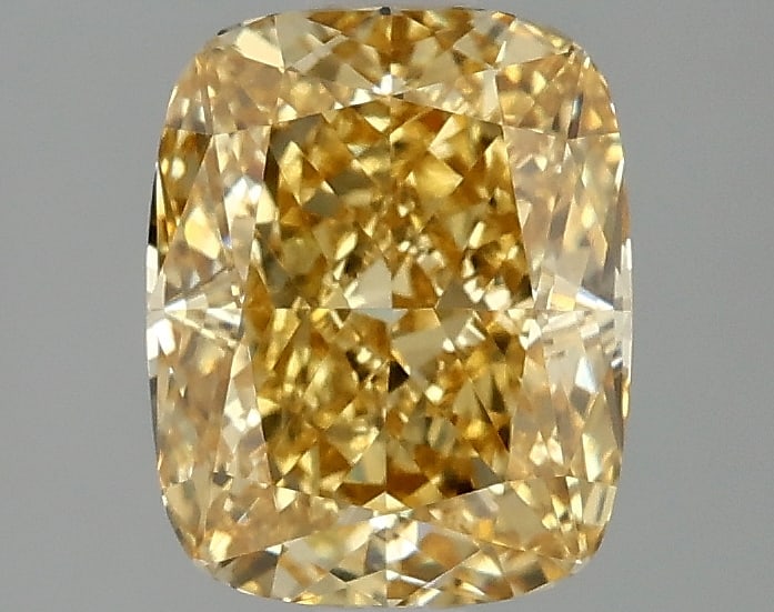 2.11ct Cushion Cut Lab Grown Diamond: IGI CertifiedCushionCut Loose Diamond (LAB GROWN) - Weight:2.11 ctw; Color: Fancy Vivid Yellow; Clarity: VVS2 #3SS98805v15