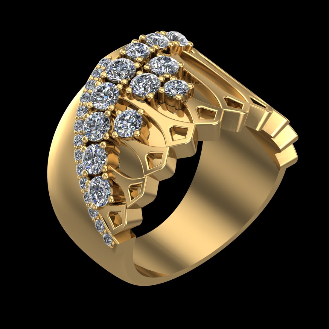 1.31 Ctw VS/SI1 Diamond 10k Yellow Gold Engagement Ring (ALL DIAMOND ARE LA: Total Daimond Weight :-1.31 Ctw Color : J-k Clarity : VS/SI1 Setting : Prong Metal Weight : Approx 17.81 gram 10k Yellow Gold Engagement Ring Current Size 8(ALL DIAMOND ARE LAB GROWN ) #3SS23372v15