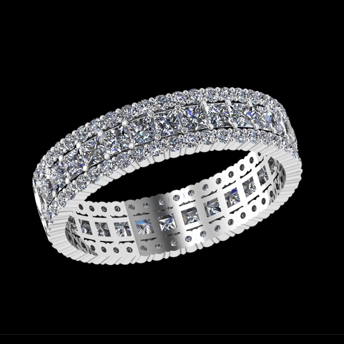 1.28 Ctw VS/SI1 Diamond Prong Set 10K white Gold Engagement Ring: Center Daimond Weight :-0.55 Ctw ( Princess Cut) Color : J-K Clarity : VS/SI1 Side Diamond Weight Of Ctw 0.73 Ctw Color : J-K Clarity : VS/SI1 Daimond Setting : Prong Metal Weight : Approx 4.33 gram 1