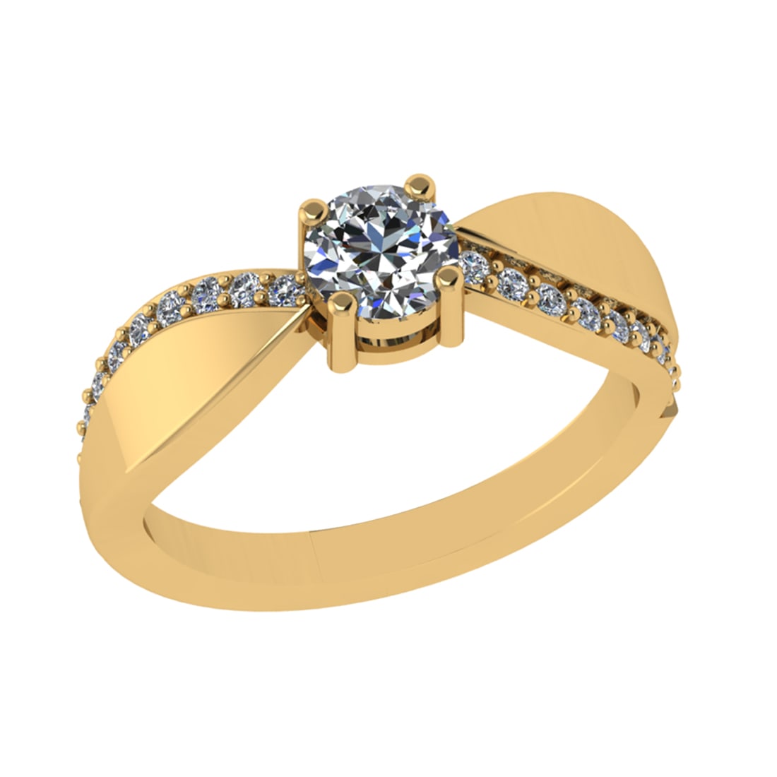 0.72 Ctw VS/SI1 Diamond 14k Yellow Gold Engagement Ring (ALL DIAMOND ARE LA: Center Daimond Weight :-0.50 Ctw ( Round Cut) Color : G-H Clarity : VS/SI1 Side Diamond Weight Of Ctw 0.22 Ctw Color : G-H Clarity : VS/SI1 Daimond Setting : Prong Metal Weight : Approx 4.33 gram 14k
