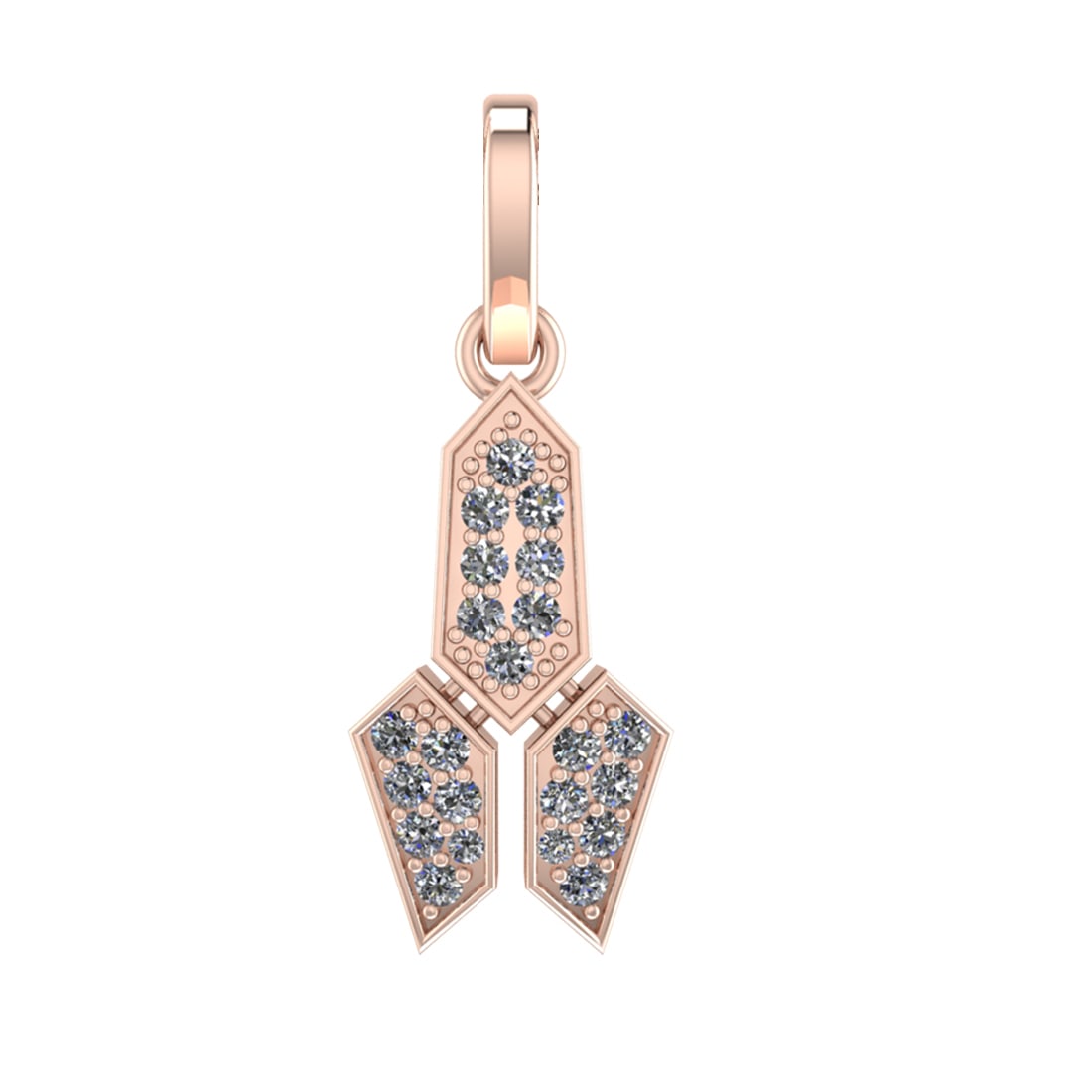 0.31 Ctw VS/SI1 Diamond 14k Rose Gold Pendant (ALL DIAMOND ARE LAB GROWN ): Total Daimond Weight :-0.31 Ctw Color : J-K Clarity : VS/SI1 Setting : Prong Metal Weight : Approx 3.88 gram 14k Rose Gold Pendant (ALL DIAMOND ARE LAB GROWN ) #3SS65049v15
