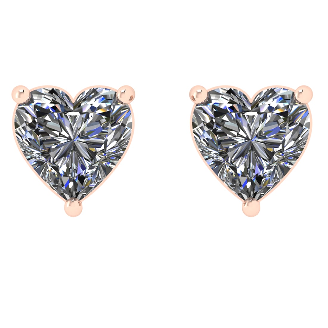 1.00 Ctw VS/SI1 Diamond 14k Rose Gold Stud Earrings (ALL DIAMOND ARE LAB GR: Center Daimond Weight :-1.00 Ctw ( Heart Cut) Color : G-H Clarity : VS/SI1 Metal Weight : Approx 0.98 gram 14k Rose Gold Stud Earrings (ALL DIAMOND ARE LAB GROWN ) #3SS65273v15