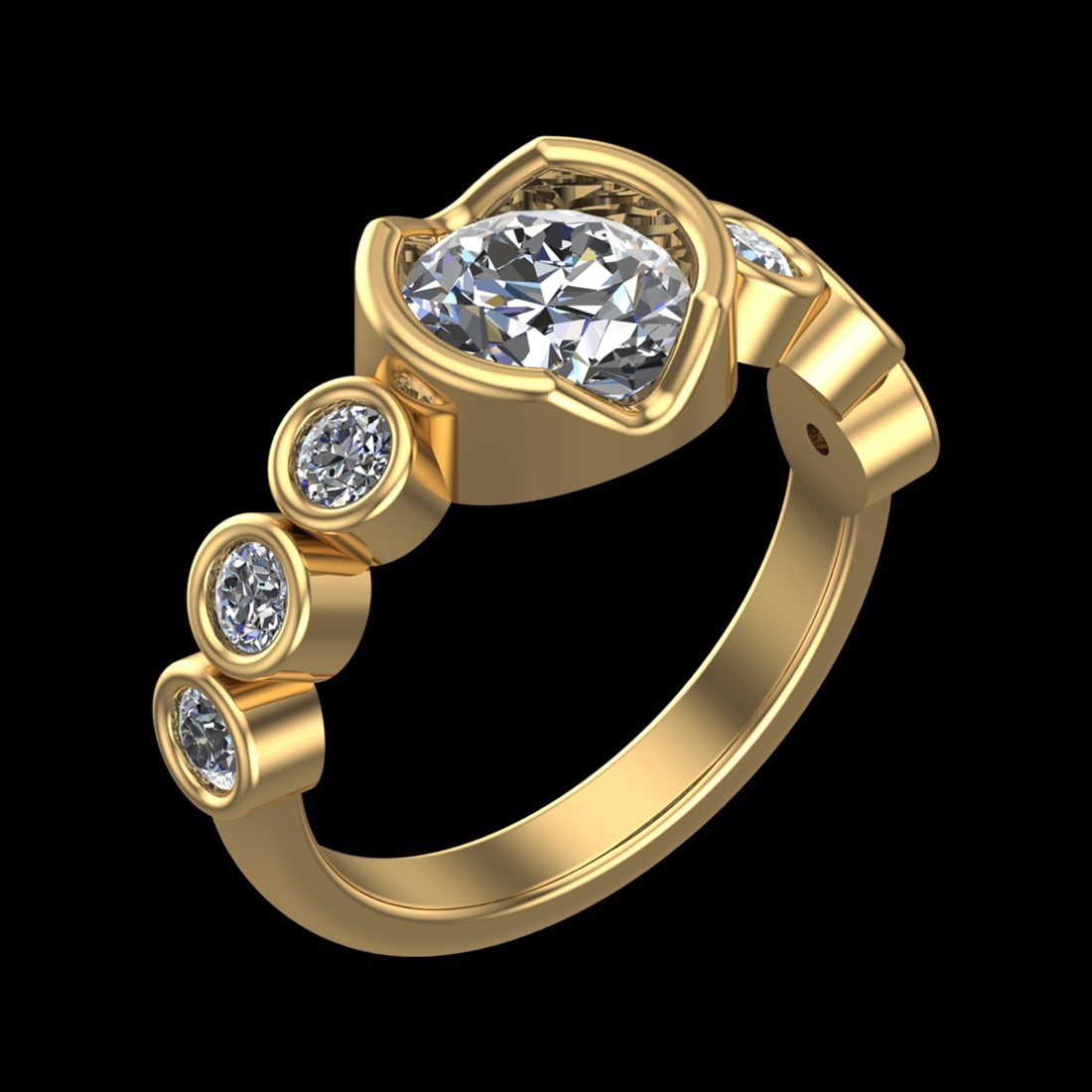 2.66 Ctw VS/SI1 Diamond 10k Yellow Gold Engagement Ring (ALL DIAMOND ARE LA: Center Daimond Weight :-2.00 Ctw ( Round Cut) Color : J-K Clarity : VS/SI1 Side Diamond Weight Of Ctw 0.66 Ctw Color : J-K Clarity : VS/SI1 Daimond Setting : Prong Metal Weight : Approx 6.36 gram 10k