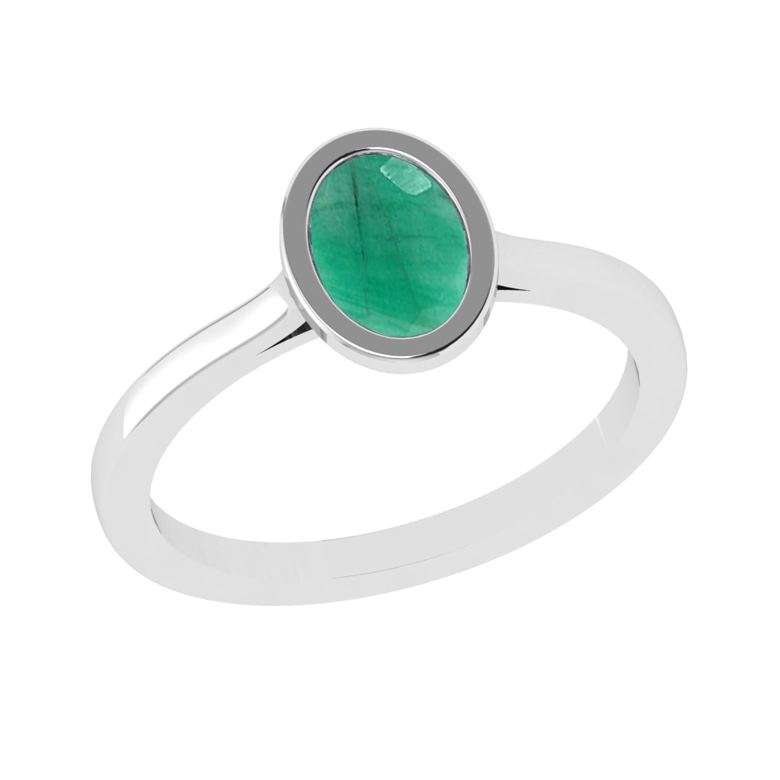 2.59 Ctw VS/SI1 Emerald Set 14k white Gold Solitaire Ring (ALL DIAMOND ARE: Center Stone Weight :-0.75 Ctw ( Oval Cut) Center Stone Color :-Emerald Metal Weight : Approx 2.24 gram 14k white Gold Solitaire Ring Current Ring Size 6 (ALL DIAMOND ARE LAB GROWN ) #3SS23326v15