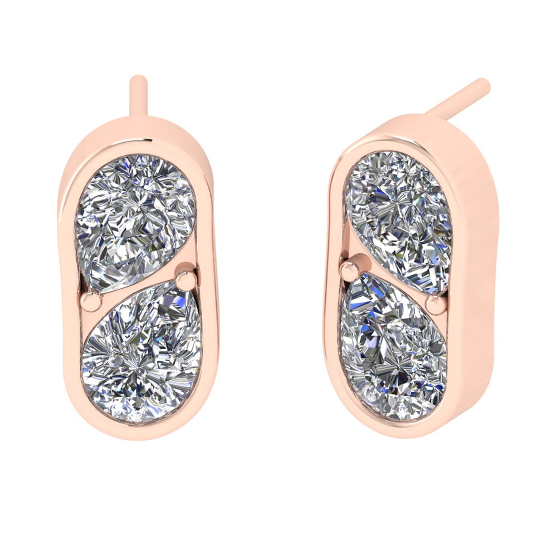3.00 Ctw SI2/SI1 Diamond Prong Set 14k Rose Gold Studs Earrings (ALL DIAMON: Center Daimond Weight :-3.00 Ctw ( Pear Cut) Color : G-H Clarity : SI2/SI1 Metal Weight : Approx 4.33 Gram 14k Rose Gold Studs Earrings (ALL DIAMOND ARE LAB GROWN ) #3SS97591v15