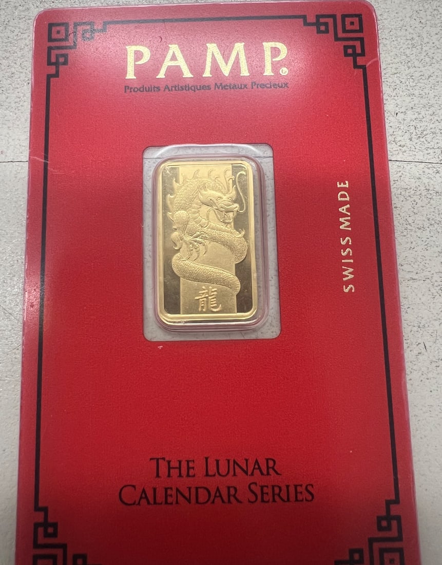 PAMP SUISSE LUNAR SERIES YEAR OF THE DRAGON 5 GRAM GOLD BAR: PAMP SUISSE LUNAR SERIES YEAR OF THE DRAGON 5 GRAM GOLD BAR #3SS22685v15