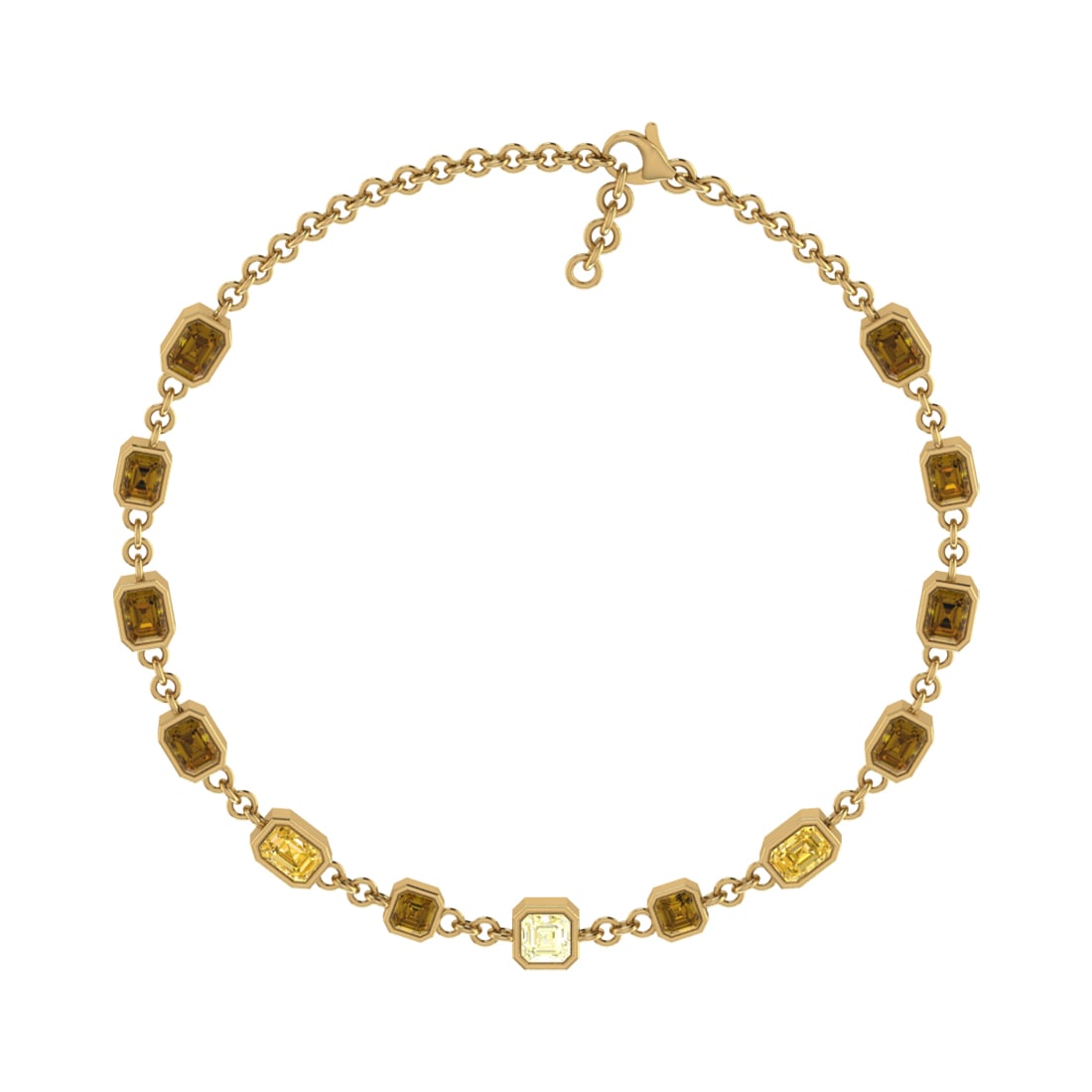 3.60 Ctw VS/SI1 Fancy NaturalYellow Brown Diamond 14K Yellow Gold Bracelet: Center Diamond Weight :- 3.60 Ctw ( Emerald Cut ) Color :- VS/SI1 Fancy NaturalYellow Brown Diamond Stone Setting : Prong Metal Weight : Approx 7.50 Gram 14K Yellow Gold Pendant Necklace #3SS28293v12