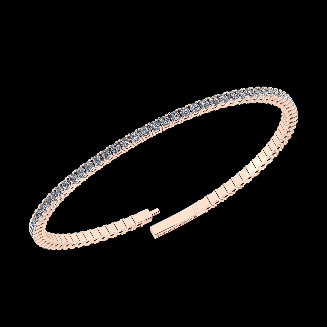 1.66 Ctw VS/SI1 Diamond 14K Rose Gold Bangle (ALL DIAMOND ARE LAB GROWN ): Center Diamond Weight : 1.66 Ctw (Round Cut) Center Diamond Color :- J-K Center Clarity : VS/SI1 Stone Setting : Prong 14K Rose Gold Bangle (ALL DIAMOND ARE LAB GROWN ) #3SS73316v14
