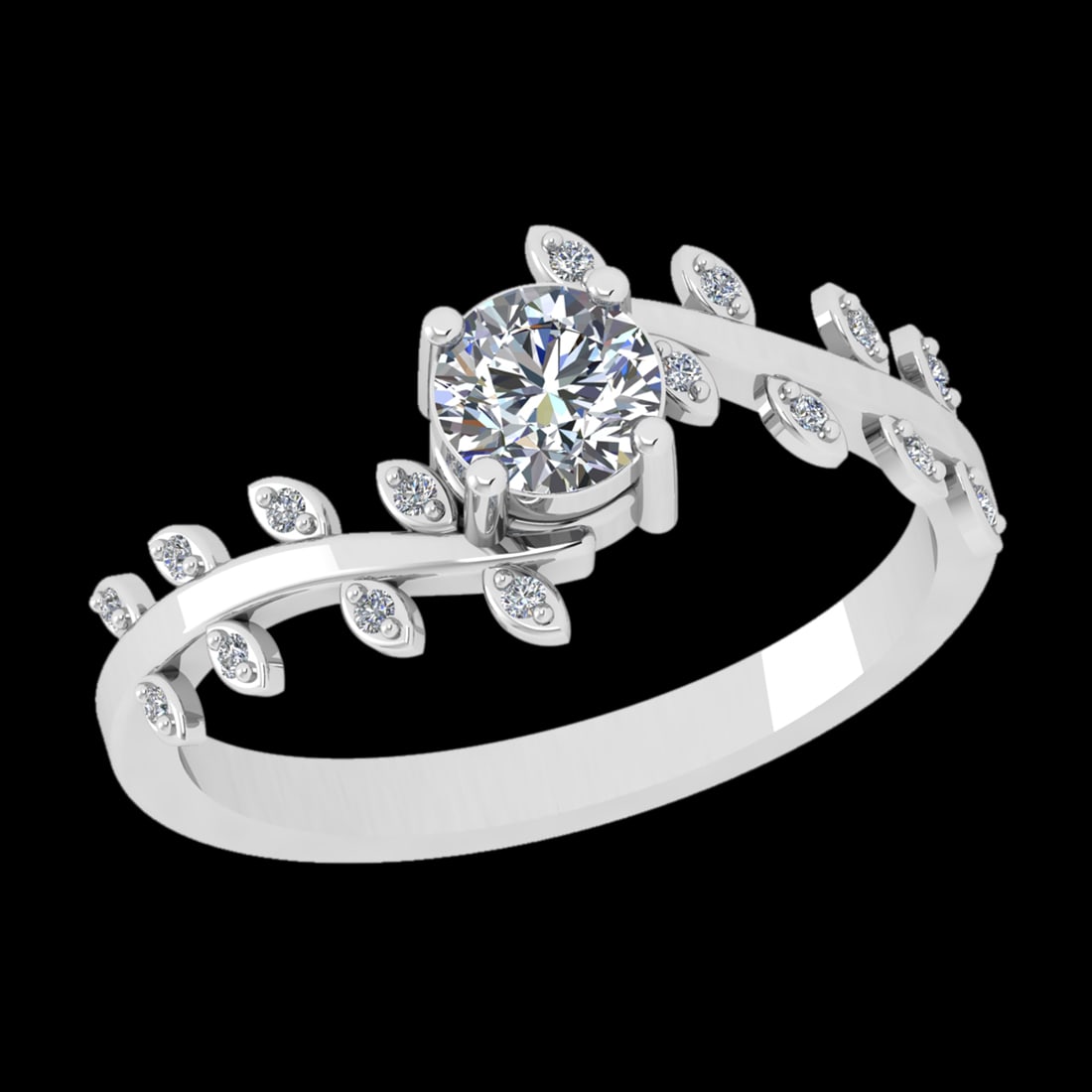 0.58 Ctw VS/SI1 Diamond Prong Set 18K white Gold Engagement Ring: Center Daimond Weight :-0.50 Ctw ( Round Cut) Color : G-H Clarity : VS/SI1 Side Diamond Weight Of Ctw 0.08 Ctw Color : G-H Clarity : VS/SI1 Daimond Setting : Prong Metal Weight : Approx 2.98 gram 18K