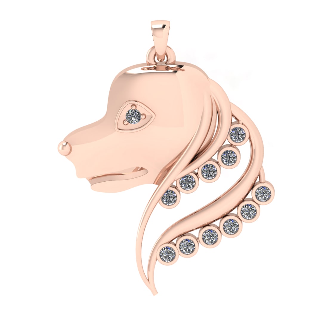 0.42 Ctw VS/SI1 Diamond 14k Rose Gold Pendant (ALL DIAMOND ARE LAB GROWN ): Total Daimond Weight :-0.42 Ctw Color : J-K Clarity : VS/SI1 Setting : Prong Metal Weight : Approx 11.37 gram 14k Rose Gold Pendant (ALL DIAMOND ARE LAB GROWN ) #3SS65055v15