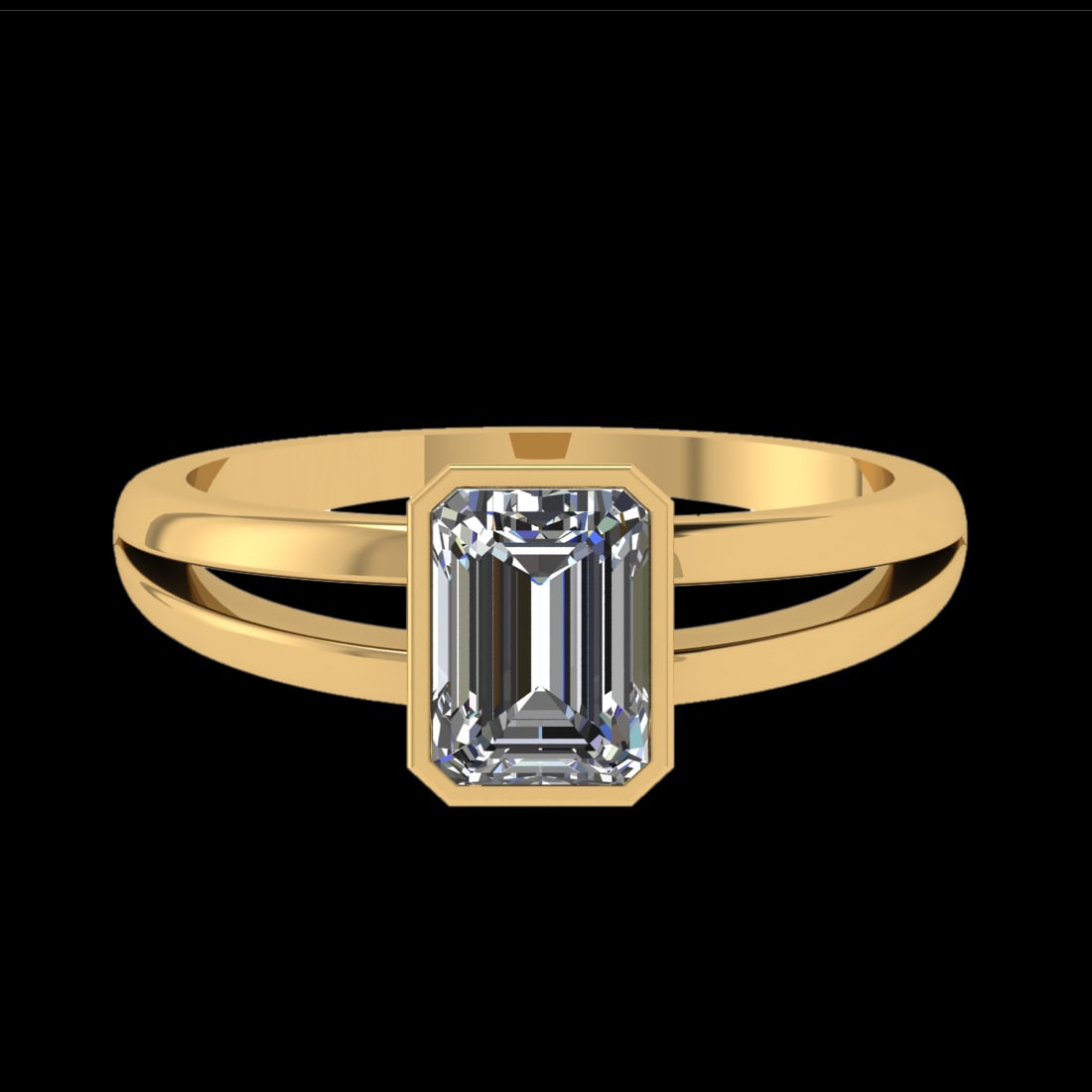 1.00 Ctw VS/SI1 Diamond Prong Set 10K Yellow Gold Solitaire Ring (ALL DIAMO: Center Daimond Weight :-1.00 Ctw ( Emerald Cut) Color : F-G Clarity : VS/SI1 Metal Weight : Approx 2.83 gram 10K Yellow Gold Solitaire Ring Current Ring Size 6 (LAB GROWN) #3SS23099v15