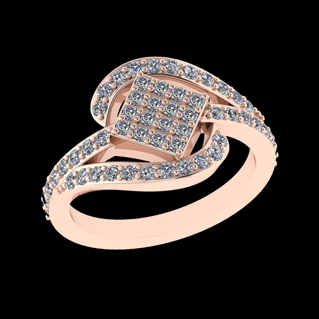 0.81 Ctw SI1/SI2Diamond Prong Set 10k Rose Gold Engagement Ring (1 of 2)