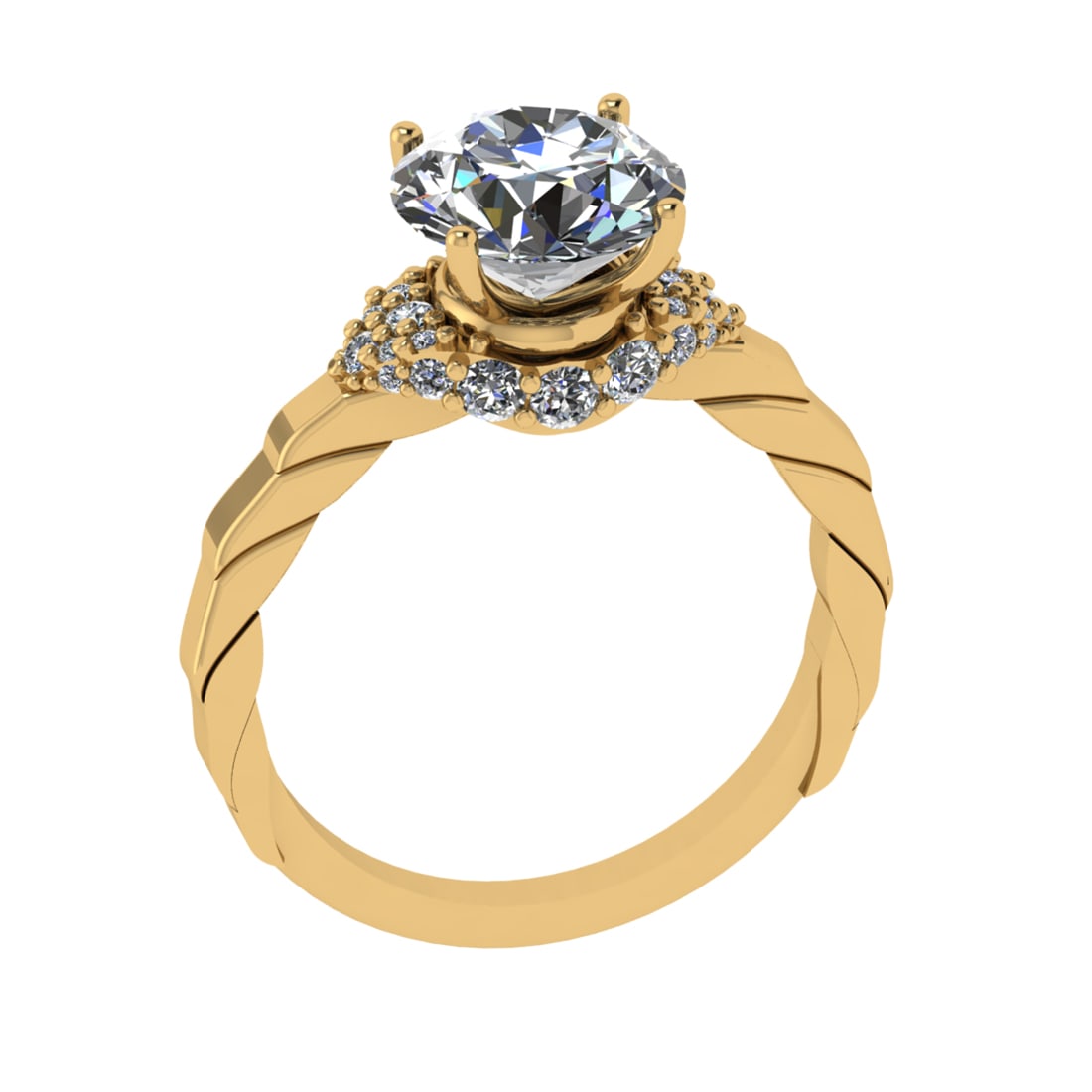 2.82 Ctw SI1/SI2 Diamond Prong Set 14k Yellow Gold Engagement Ring (ALL DIA: Center Daimond Weight :-2.43 Ctw ( Round Cut) Color : G-H Clarity : SI1/SI2 Side Diamond Weight Of Ctw 0.39 Ctw Color : G-H Clarity : SI1/SI2 Daimond Setting : Prong Metal Weight : Approx 4.20 gram 14