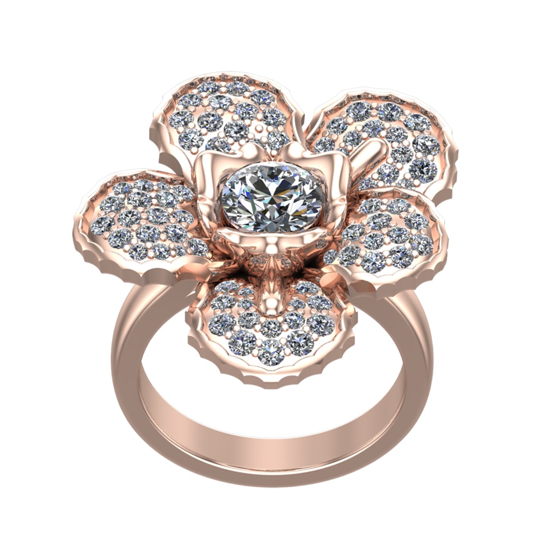 2.94 Ctw SI1/SI2 Diamond Prong Set 14k Rose Gold Engagement Ring (1 of 2)