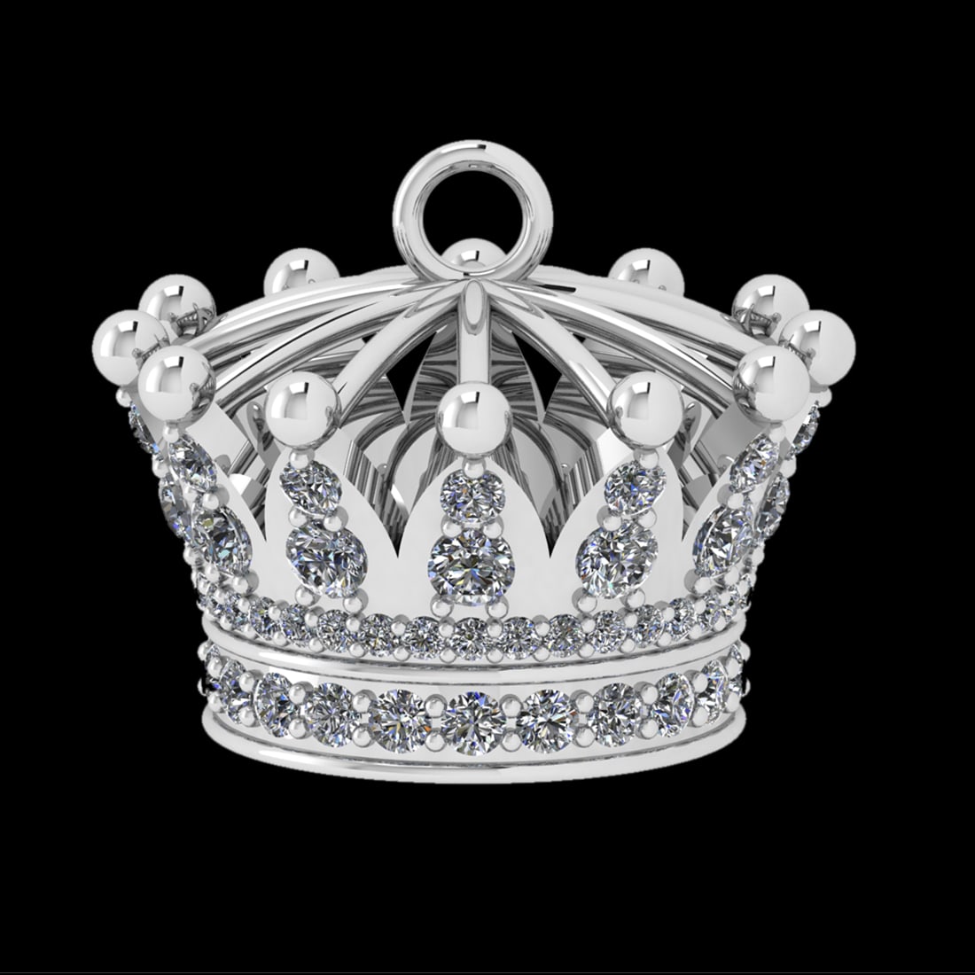 1.11 Ctw SI2/SI1 Diamond 10k white Gold Pandant (ALL DIAMOND ARE LAB GROWN (1 of 1)