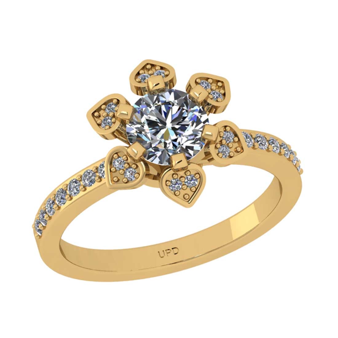 1.12 Ctw VS/SI1 Diamond 10K Yellow Gold Engagement Halo Ring: Center Diamond Weight : 0.90 Ctw ( Round Cut) Center Diamond Color :-J-K Center Stone Setting : Prong Clarity : VS/SI1 Total Weight Of Ctw 0.22 Ctw Color : J-K Clarity : VS/SI1 Stone Setting : Prong M