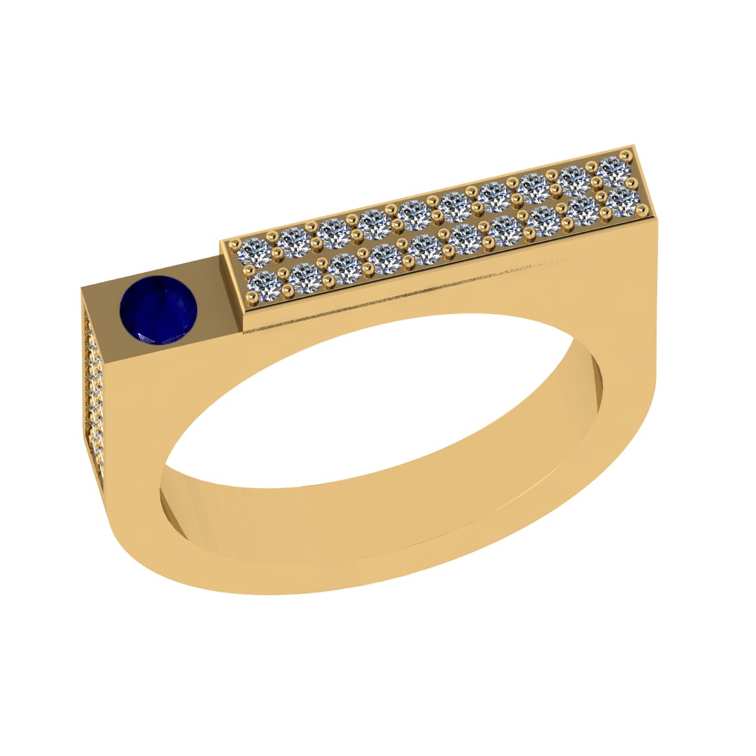 0.48 Ctw VS/SI1 Blue Sapphire and Diamond 14K Yellow Gold Engagement Ring (: Center stone Weight :-0.10 Ctw ( Round Cut) Center Stone Color :- Blue Sapphire Center Stone Setting : Prong Side Diamond Weight Of Ctw 0.38 Ctw Color : G-H Clarity : VS/SI1 Stone Setting : Prong Meta