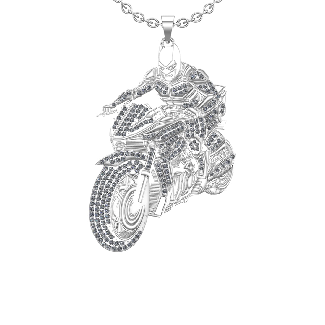 2.87 Ctw VS/SI1 Diamond 14K White Gold Hip Hop Style Necklace (ALL DIAMOND: Total Diamond Weight : 2.87 Ctw (Round cut) Center Diamond Color :- J-K Center Clarity : VS/SI1 Stone Setting : Prong Metal Weight : Approx 35.60 Gram 14K White Gold Hip Hop Style Necklace (ALL DIAMON