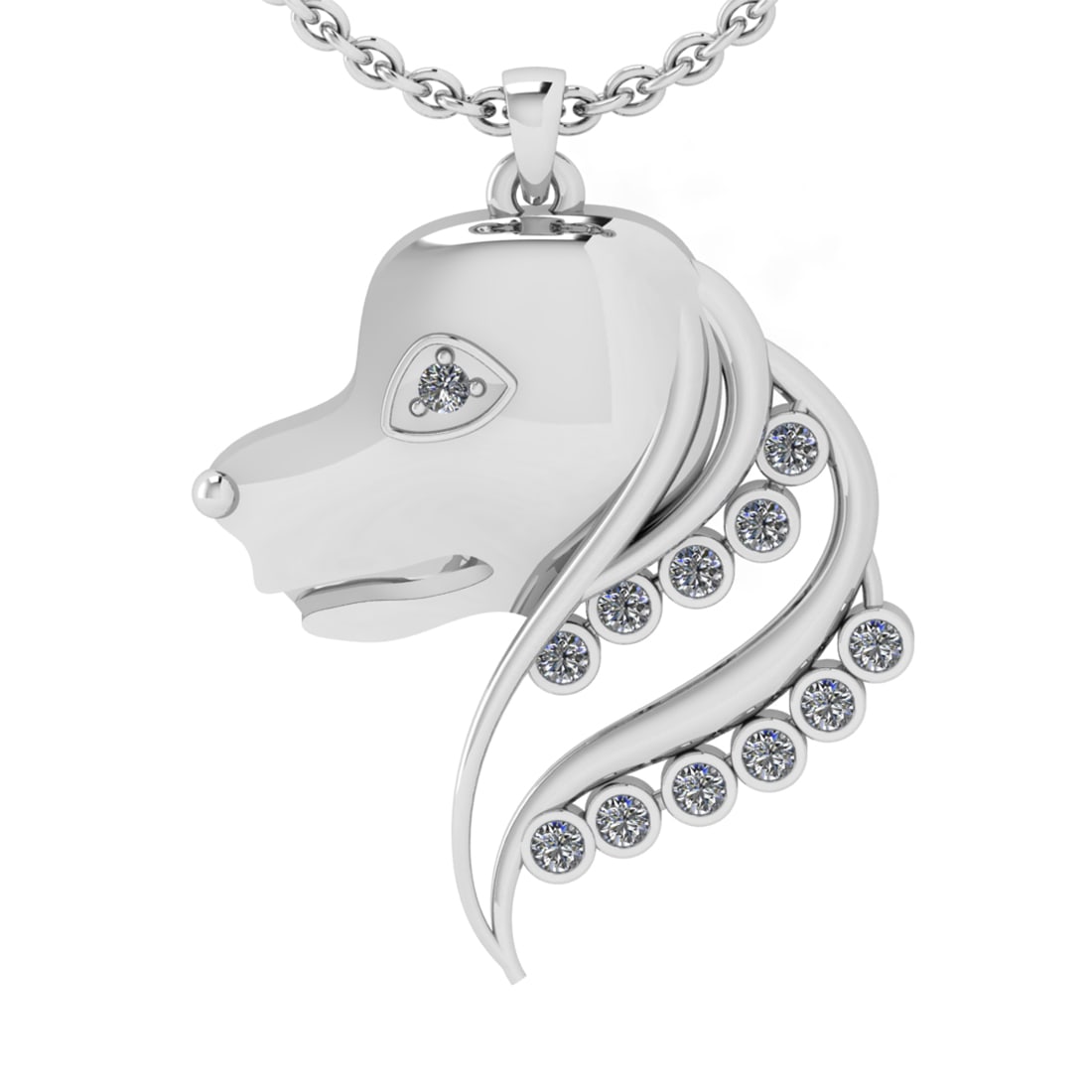 0.42 Ctw SI2/SI1 Diamond 14k white Gold Pendant (ALL DIAMOND ARE LAB GROWN): Total Daimond Weight :-0.42 Ctw Color : G-H Clarity : SI2/SI1 Setting : Prong Metal Weight : Approx 11.37 gram 14k White Gold Pendant (ALL DIAMOND ARE LAB GROWN) #3SS22530v15