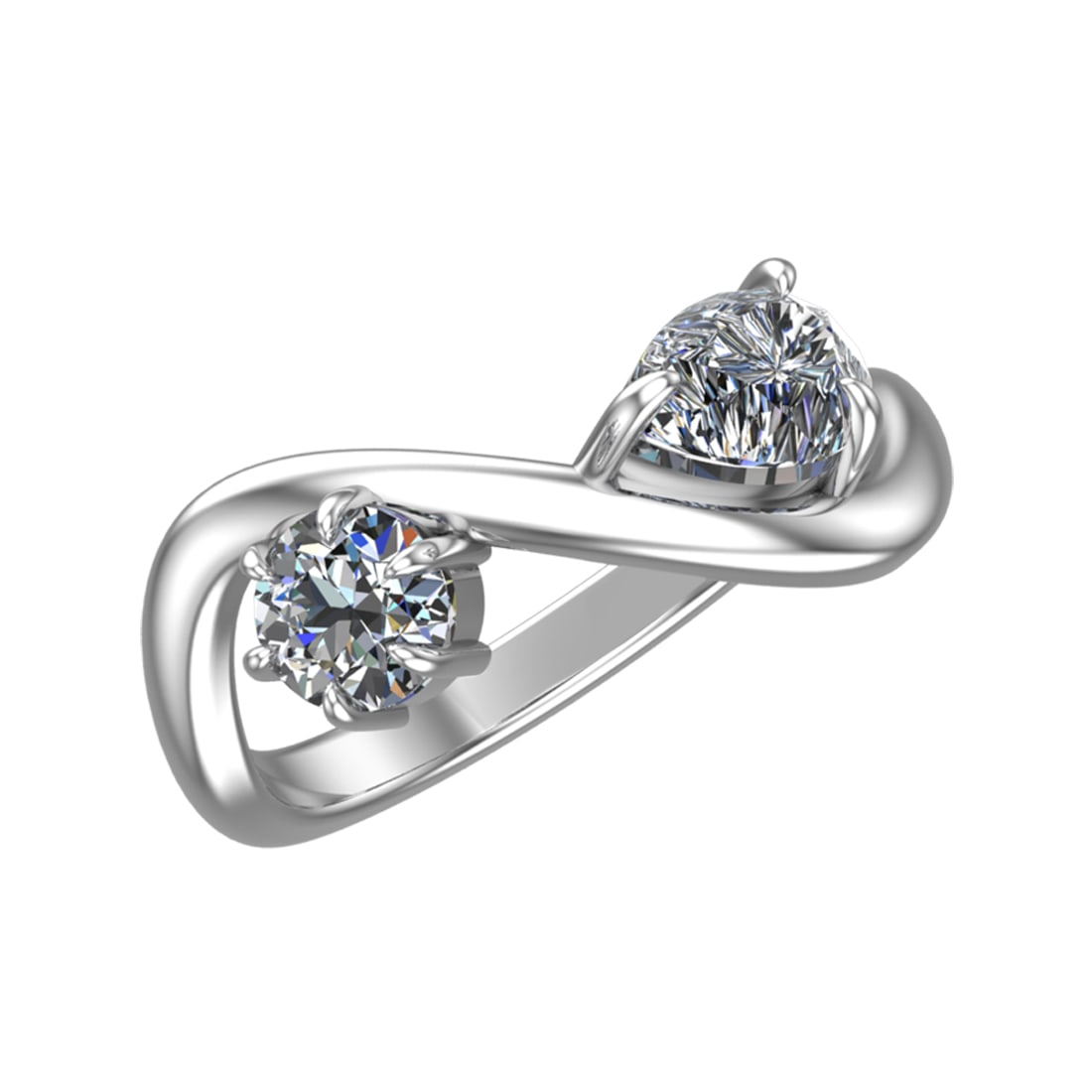 1.25 Ctw SI2/SI1 Diamond Prong Set 14K white Gold Two-Stone Engagement Ring: Center Daimond Weight :-1.25 Ctw ( Round & Pear Cut) Color : G-H Clarity : SI2/SI1 Metal Weight : Approx 3.64 gram 14K White Gold Two-Stone Engagement Ring Current Ring Size 6(ALL DIAMOND ARE LAB GROW