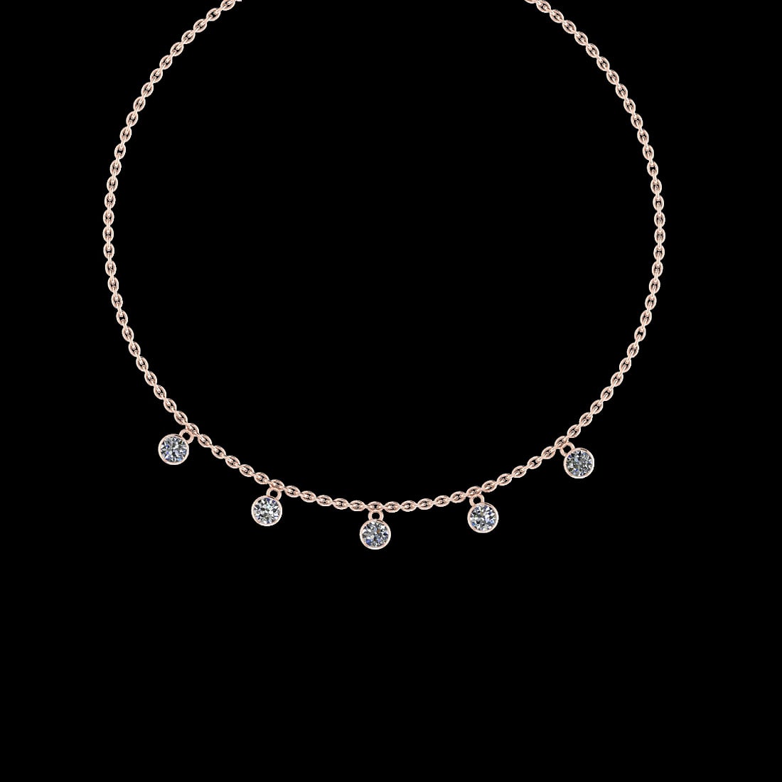 0.75 Ctw VS/SI1 Diamond 14K Rose Gold Yard Necklace (ALL DIAMOND ARE LAB GR: Center Diamond Weight : 0.75 Ctw (Round Cut) Center Diamond Color :- J-K Center Clarity : VS/SI1 Stone Setting : Prong 14K Rose Gold Yard Necklace (ALL DIAMOND ARE LAB GROWN ) Size-17 Inch (ALL DIAMON