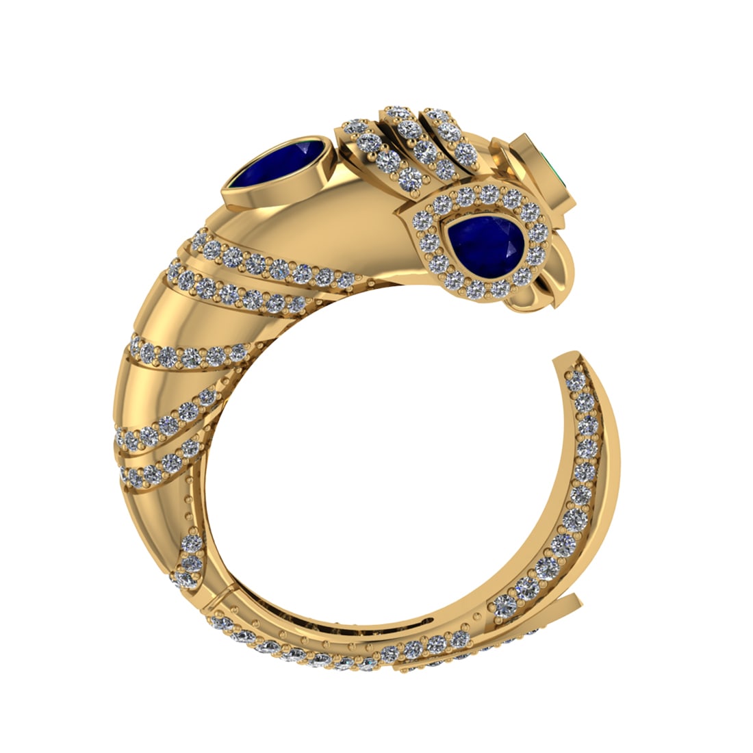 1.82 Ctw VS/SI1 Blue Sapphire and Diamond 14K Yellow Gold Engagement Ring A (1 of 1)
