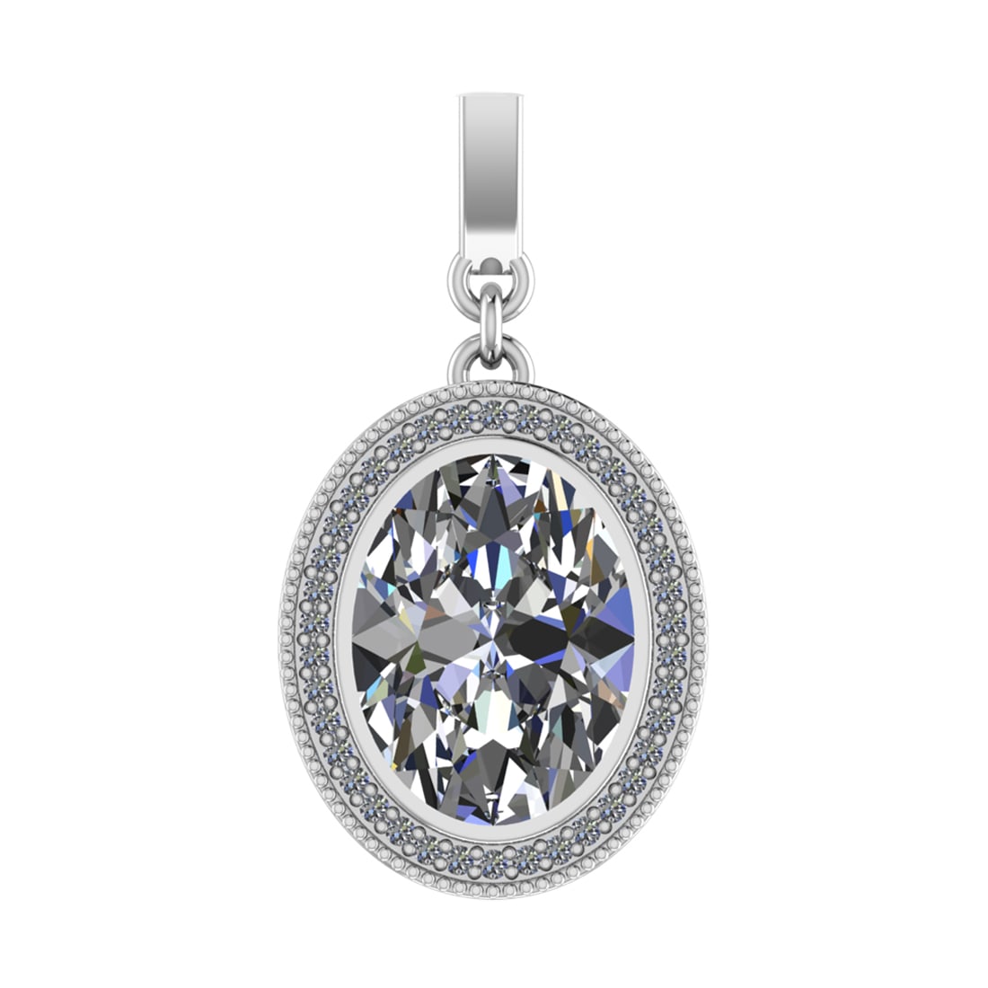 1.05 Ctw SI2/SI1 Diamond Prong Set 14k White Gold Alphaabet-O Pendant (ALL (1 of 1)