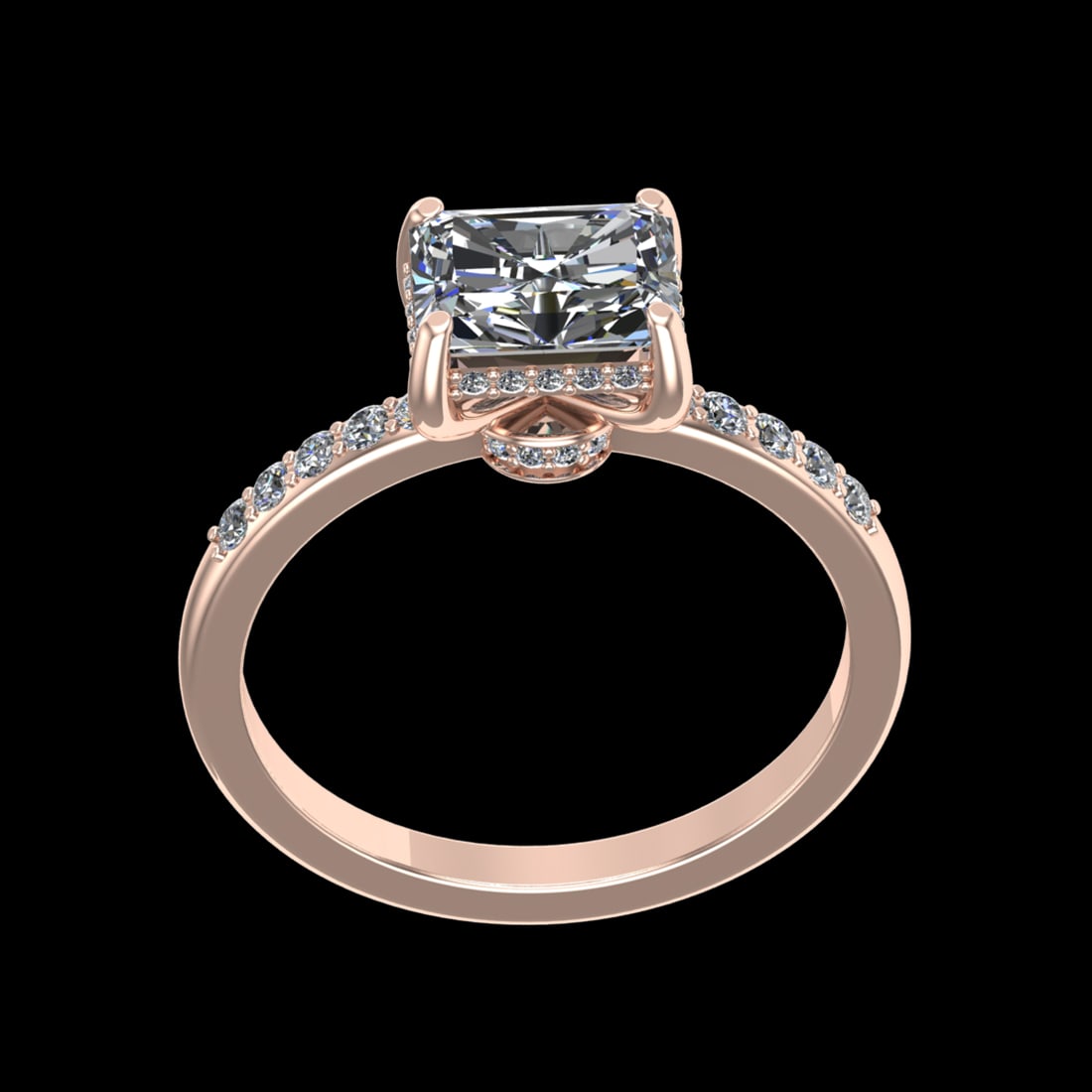 1.53 Ctw VS/SI1 Diamond 10K Rose Gold Engagement Ring: Center Diamond Weight :-1.20 Ctw ( Emerald Cut) Color :- J-K Clarity : i2/i3 Center Stone Setting : Prong Side Diamond Weight Of Ctw 0.33 Ctw Color : J-K Clarity : VS/SI1 Stone Setting : Prong Metal W