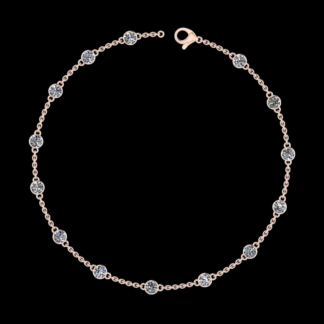1.20 Ctw VS/SI1 Diamond 14K Rose Gold Yard Necklace (ALL DIAMOND ARE LAB GR: Center Diamond Weight : 1.20 Ctw (40 Psc Round Cut) Center Diamond Color :- J-K Center Clarity : VS/SI1 Stone Setting : Prong 14K Rose Gold Yard Necklace (ALL DIAMOND ARE LAB GROWN ) Size-18 Inch SJT0