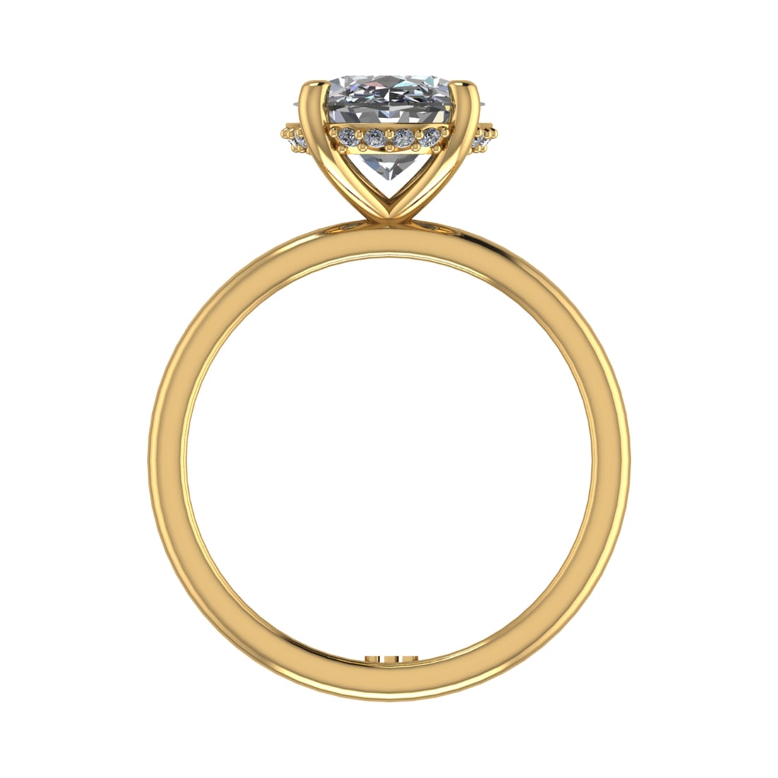 2.59 Ctw VS/SI1 Diamond 14k Yellow Gold Hiden Halo Engagement Ring (ALL DIA: Center Daimond Weight :-2.50 Ctw ( Oval Cut) Color : G-H Clarity : VS/SI1 Side Diamond Weight Of Ctw 0.09 Ctw Ctw Color : G-H Clarity : VS/SI1 Daimond Setting : Prong Metal Weight : Approx 3.60 gram 1