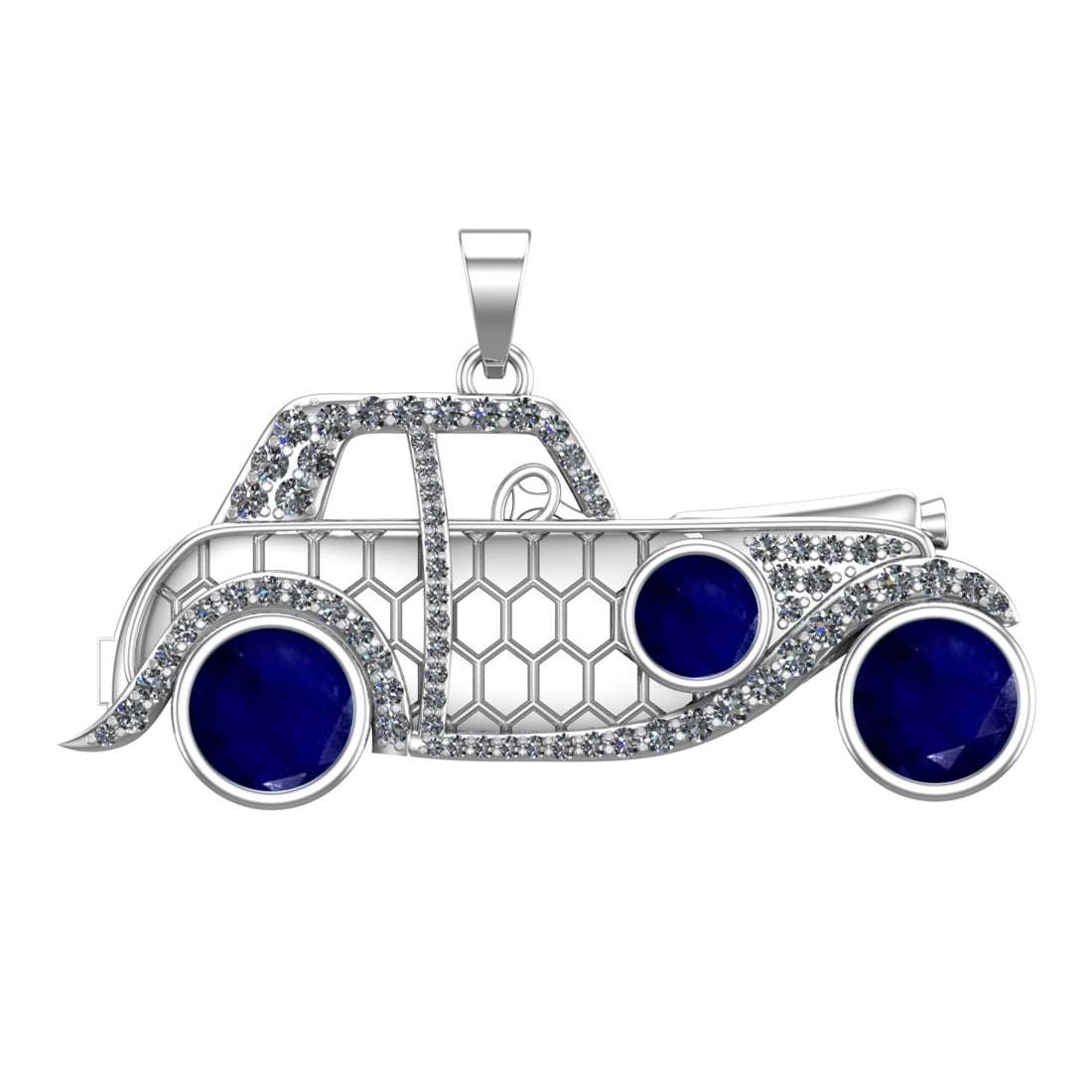 6.09 Ctw VS/SI1 Blue Sapphire and Diamond Prong Set 14k white Gold Vintage: Center Stone Weight :-4.84 Ctw ( Round Cut ) Center Stone Color :-Blue Sapphire Center Stone Setting : Prong Side Diamond Weight Of Ctw :- 1.25 Ctw Color : J-K Clarity : VS/SI1 Daimond Setting : Prong