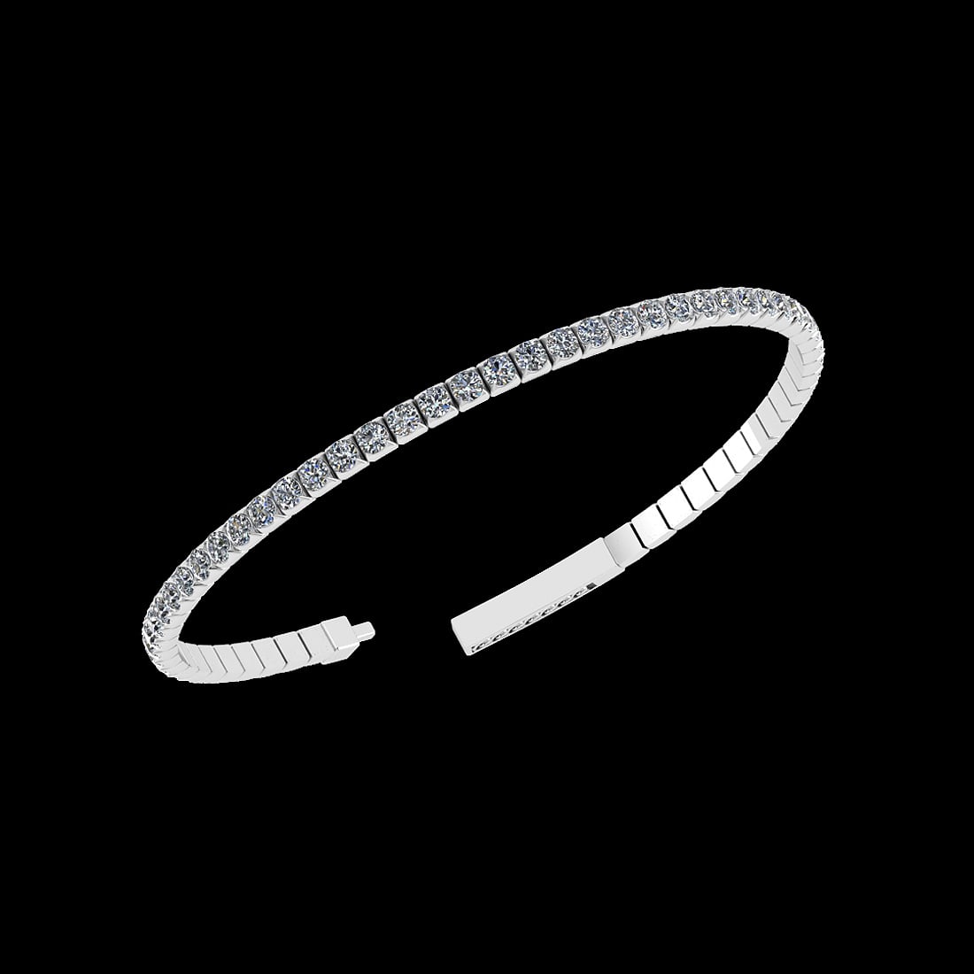 1.20 Ctw VS/SI1 Diamond 14K White Gold Bangle (ALL DIAMOND ARE LAB GROWN ): Center Diamond Weight : 1.20 Ctw (Round Cut) Center Diamond Color :- J-K Center Clarity : VS/SI1 Stone Setting : Prong 14K White Gold Bangle (ALL DIAMOND ARE LAB GROWN ) #3SS73323v14