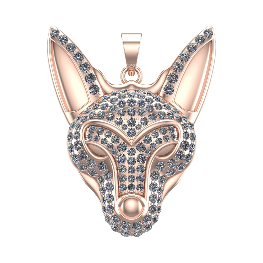 6.07 Ctw VS/SI1 Diamond 14k Rose Gold Animal Creature Theme Pendant (ALL DI: Total Daimond Weight :-6.07 Ctw Color : G-H Clarity : VS/SI1 Setting : Prong Metal Weight : Approx 28.63 gram 14k Rose Gold Animal Creature Theme Pendant (ALL DIAMOND ARE LAB GROWN ) current Ring Size